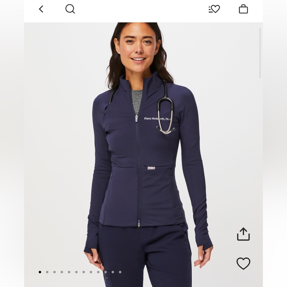On shift contour knit jacket.